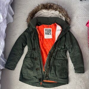 Garage Insulated Ski Jacket Green Orange Weather-Resistant